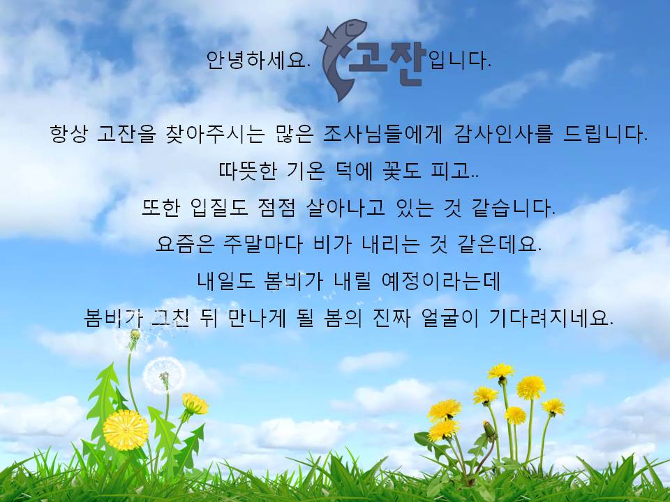 고잔낚시터 유료낚시터 > ** 4월 3일 토요일 개장 ** 조황 사진 올립니다. : 낚시사랑