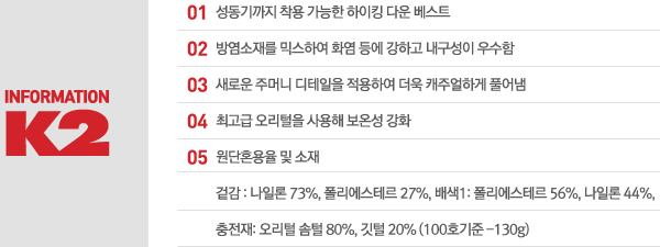 케이투 쪼끼(오리털80,20,카키)설명.PNG